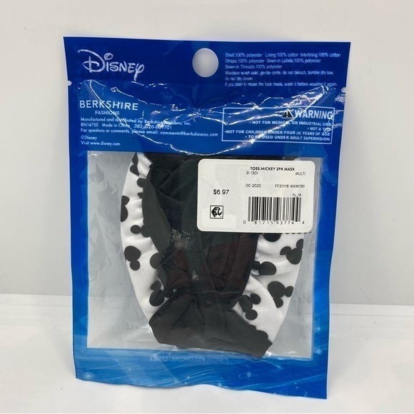 Disney Kids Reusable Cloth Face Masks 2 Pack For Kids 4 And Up New In Package - Picture 3 of 7